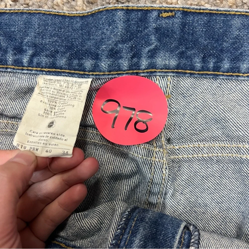 Vintage carhartt jeans‎ mens 40 x 34 relaxed fit denim workwear western cowboy - Picture 10 of 16